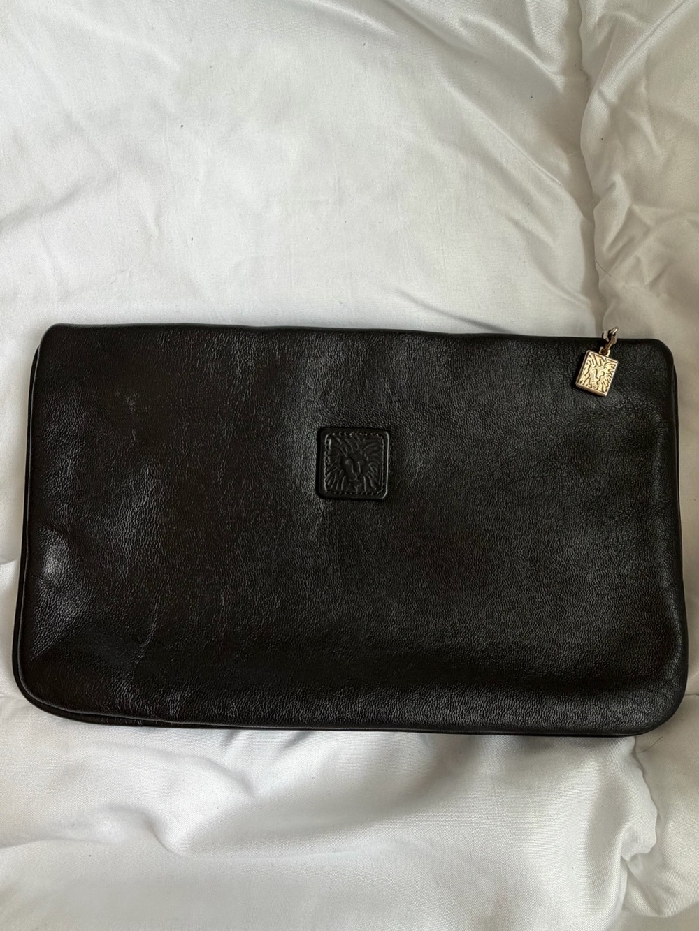 Anne Klein Leather Zip Clutch